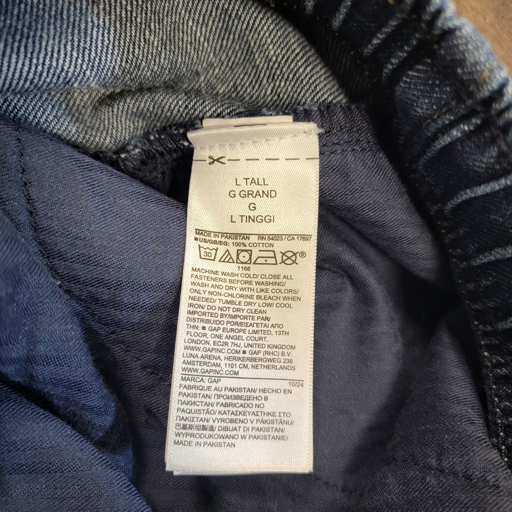 GAP Mid Rise Easy Horseshoe Jeans 12T Relaxed Barrel Leg Dark Indigo Cotton Tall - Picture 5 of 11